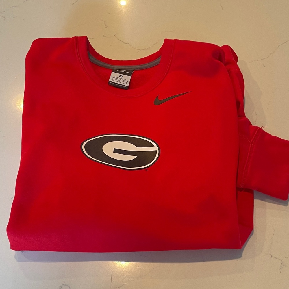 Nike Georgia Red Performance Sweatshirt - Large - Therma-Fit